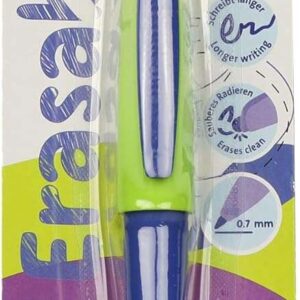 pelikan roller erase 2.0 boligrafo empuñadura ergonomica antifatiga duracion larga de la tinta cuerpo del mismo color de escritura color azul