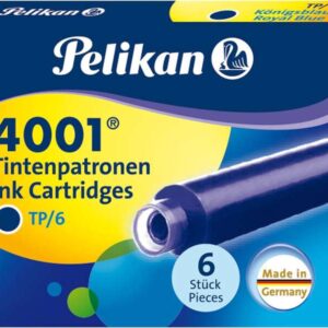 pelikan 4001 tp/6 pack de 6 cartuchos tinta de alta calidad compatible con plumas estilograficas color azul real