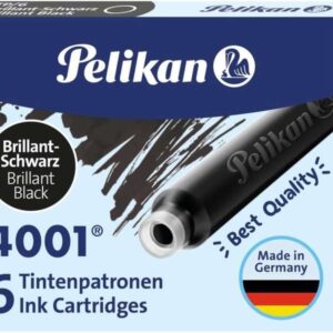 pelikan 4001 tp/6 pack de 6 cartuchos tinta de alta calidad compatible con plumas estilograficas color negro