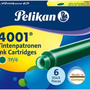 pelikan caja de 6 cartuchos 4001 tp/6 recambio para pluma estilografica color verde oscuro