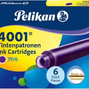 pelikan caja de 6 cartuchos 4001 tp/6 compatible con plumas estilograficas pelikan color violeta