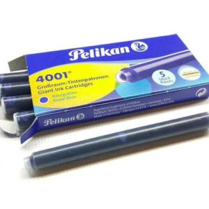 pelikan 4001 gtp/5 pack de 5 cartuchos largos tinta de alta calidad compatible con plumas estilograficas color azul real