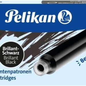 pelikan 4001 gtp/5 pack de 5 cartuchos largos tinta de alta calidad compatible con plumas estilograficas color negro