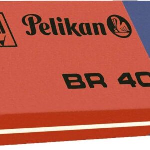 pelikan caja de 40 gomas br40 doble funcion para tinta y lapiz alta calidad resistente precision en el borrado color azul/rojo
