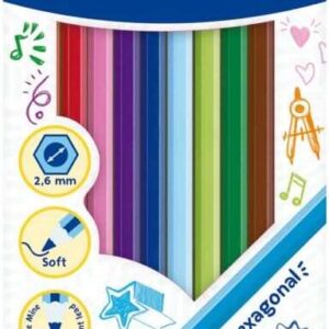 pelikan caja de 12 lapices de colores hexagonales lacados mina antirotura certificacion fsc