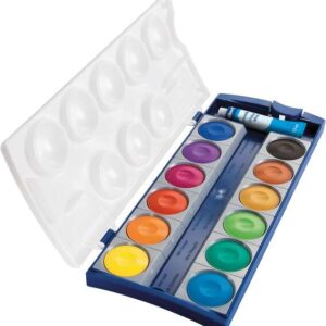 pelikan acuarelas opacas 735/k12 caja 12 pocillos + 1 tubo blanco colores intensos y faciles de diluir resistente a la luz ideal para uso escolar