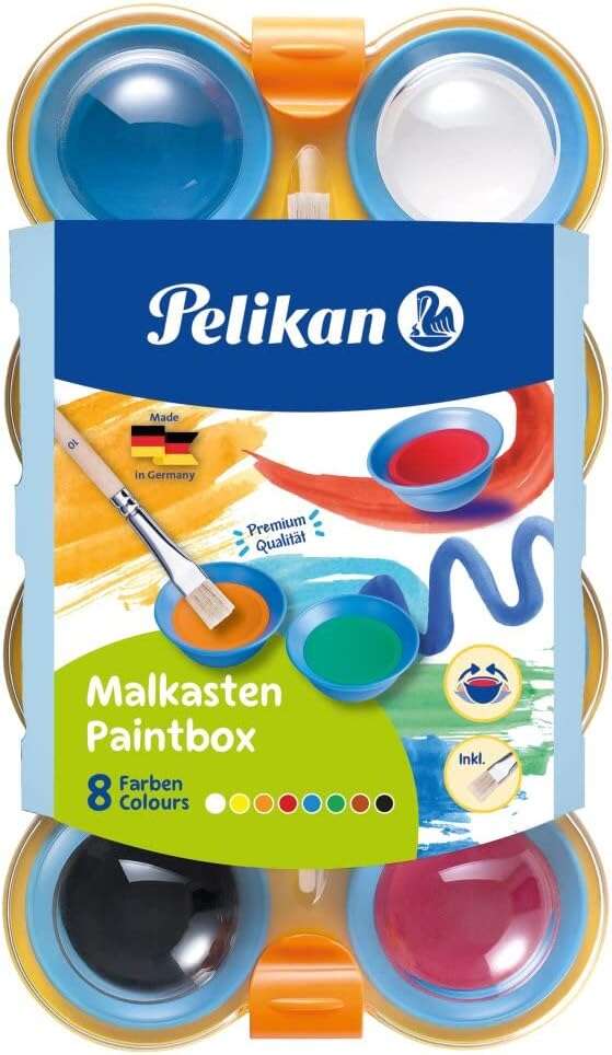pelikan acuarelas kids pocillos separables pincel jumbo incluido faciles de diluir resistentes a la luz caja con pestillo colores surtidos