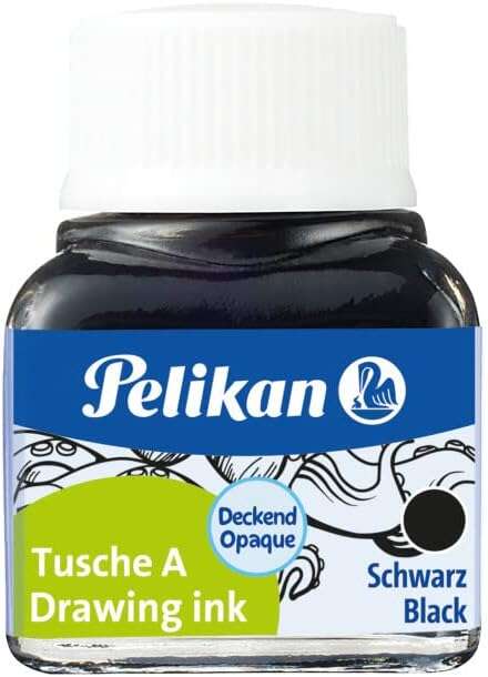 pelikan 523 n17 tinta china 10ml tinta de alta calidad resistente al agua ideal para dibujo y caligrafia color negro