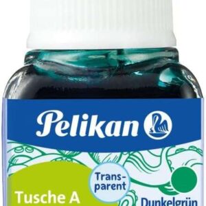 pelikan tinta china 523 10ml n.7 botella de 10ml ideal para dibujo y caligrafia resistente al agua y de secado rapido color verde oscuro
