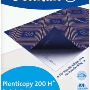 pelikan paquete de 100 papel de calcar plenticopy 200h alta calidad ideal para copias limpias resistente y duradero color azul