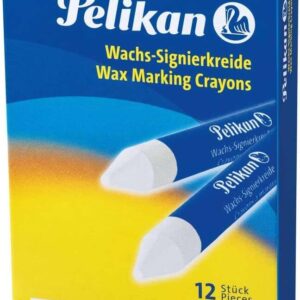 pelikan pack de 12 ceras para marcar punta resistente ideal para resaltar textos color blanco