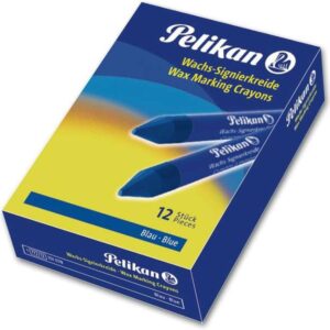 pelikan pack de 12 ceras para marcar punta resistente ideal para resaltar textos color azul