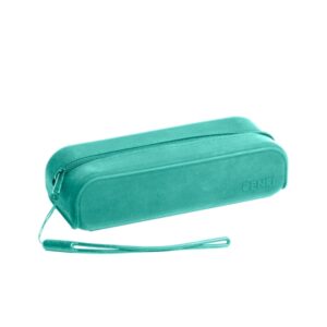 enri estuche de 1 compartimento fabricado en silicona asa de mano color verde azulado