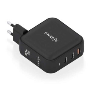 aisens cargador gan 140w 2xusb c pd3.1 qc4.0 1xusb a qc3.0