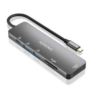 aisens usb c dock 6 en 1 usb c a 1xhdmi 2xusb a 1xusb c pd 100w 1xsd 1xmicro sd 15cm