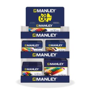 manley expositor de 40 packs surtidos de ceras blandas trazo suave gran variedad de tecnicas y aplicaciones fabricacion artesanal colores surtidos