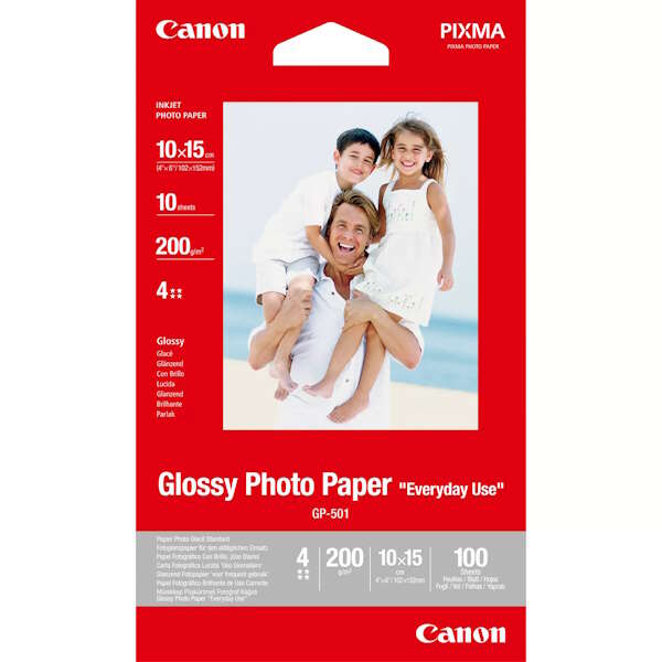 canon gp 501 papel fotografico a6 10x15cm brillo 200gr 10 hojas