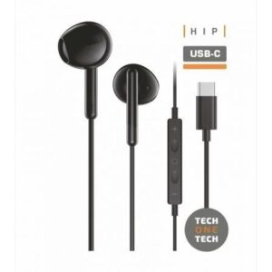 techonetech ear tech hip auriculares intraurales usb c microfono integrado asistente voz cable de 1.20m