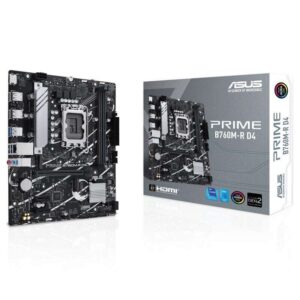 asus prime b760m r d4 placa base intel 1700 2x ddr4 hdmi, m.2, pcie4.0, 4x sata iii, usb, micro atx