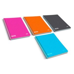 firmo cuaderno espiral a4 cuadricula 4x4 con margen 80 hojas tapa polipropileno colores surtidos
