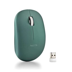 ngs raton inalambrico con teclas silenciosas 2 botones ambidiestro color verde