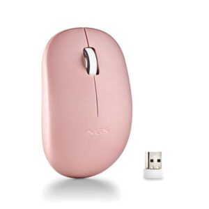 ngs raton inalambrico con teclas silenciosas 2 botones ambidiestro color rosa