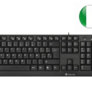 ngs kit teclado multimedia y raton con cable qwerty italiano 12 teclas multimedia color negro