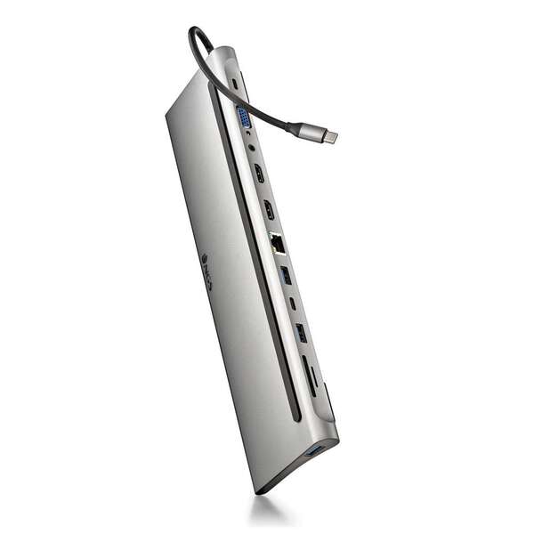 ngs adaptador multipuerto tipo usb c 12 en 1 win/mac hdmi sd/tf lan pd 60w charge 3xusb3.0