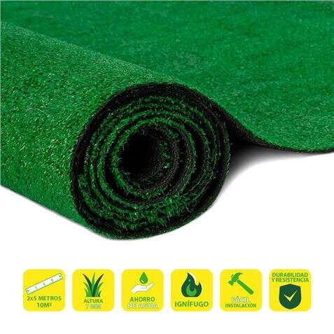 sungarden cesped artificial 2x5m 7mm serie ecoverde