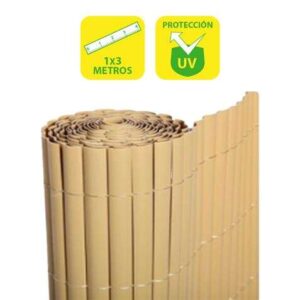 sungarden cañizo plastico doble cara 1x3m color marron claro