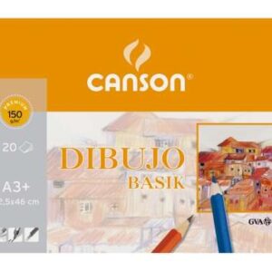 canson basik bloc de dibujo de 20 hojas a3 150gr medidas 32.5x46cm color blanco