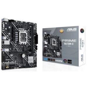 asus prime h610m e csm placa base intel1700 2x ddr5 hdmi, vga, m.2, pcie4.0, 4x sata iii, rj 45, usb 2.0, 3.2, displayport, microatx
