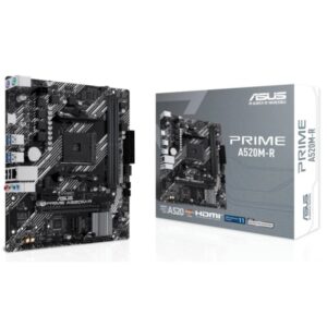 asus prime a520m r placa base amd4 2x ddr4 hdmi, m.2, pci express, 4x sata iii, usb 2.0, 3.2, rj 45, microatx