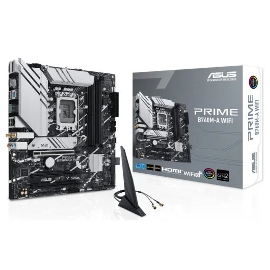 asus prime b760m a wifi placa base intel lga1700 4x ddr5 hdmi, m.2, pcie4.0, 4x sata iii, usb 3.2, microatx