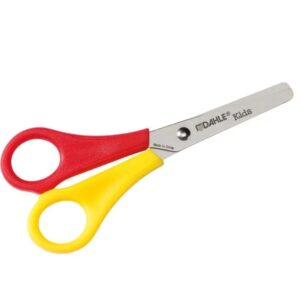 dahle 54626 kids tijeras infantiles para zurdos 13cm puntas redondeadas acero inoxidable color rojo/amarillo