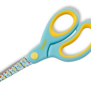 dahle 54662 kids tijeras infantiles 13cm puntas redondeadas acero inoxidable mangos ergonomicos recubiertos de goma color turquesa/amarillo