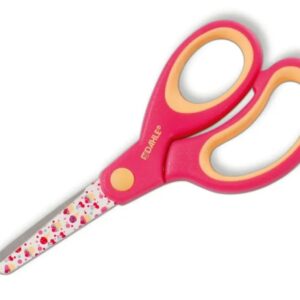 dahle 54663 kids tijeras infantiles 13cm puntas redondeadas acero inoxidable mangos ergonomicos recubiertos de goma color rosa