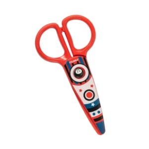 dahle 54677 kids tijeras infantiles 12cm para los mas pequeños hojas de plastico puntas redondeadas modelo cohete color rojo