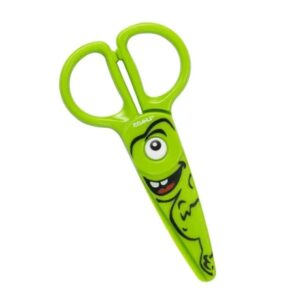 dahle 54678 kids tijeras infantiles 12cm para los mas pequeños hojas de plastico puntas redondeadas modelo dino color verde