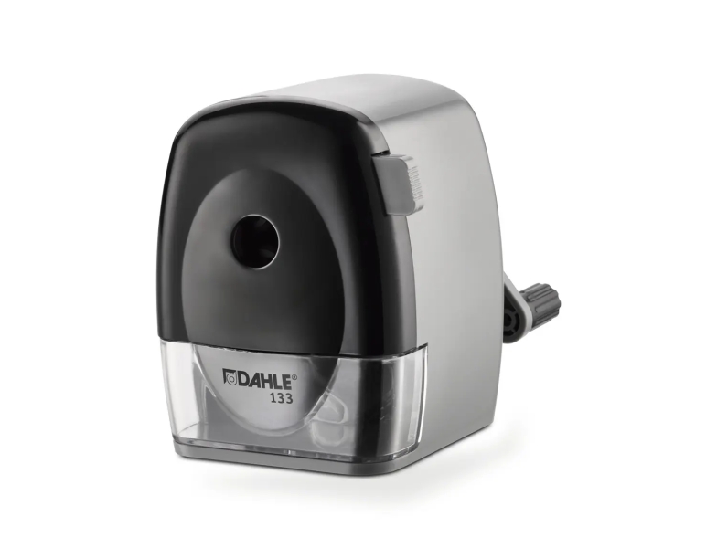 dahle 133 afilalapices de manivela para lapices de 8 a 11,5mm Ø fresa de acero forma de punta ajustable gran deposito color gris/negro