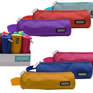 ingraf mediterraneo portatodo redondo diseño elegante material resistente cierre seguro ideal para uso diario facil de limpiar compacto y ligero colores surtidos