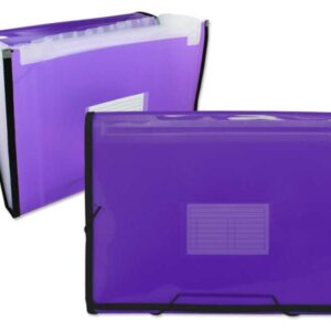 ingraf carpeta frame fuelle 13 departamentos tamaño a4 polipropileno translucido gomas y solapas color morado