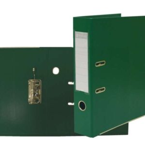 bismark archivador a z formato folio pvc de gran resistencia tarjetero en el lomo cartoneras metalicas en el borde inferior mecanismo de palanca color verde