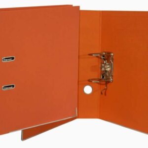 bismark archivador a z formato folio pvc de gran resistencia tarjetero en el lomo cartoneras metalicas en el borde inferior mecanismo de palanca color naranja