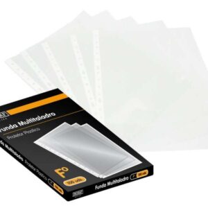 ingraf pack de 100 fundas multitaladro folio transparentes 70 micras acabado granulado