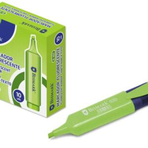 bismark marcador fluorescente punta biselada clip en el capuchon color verde