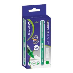 bismark boligrafo tinta liquida punta aguja escritura suave alta precision durabilidad prolongada color verde