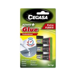 cegasa power glue pack de 3 pegamentos instantaneos 1gr color transparente