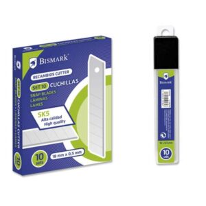 bismark blister de 10 cuchillas de recambio en acero de alta calidad medida 18mmx0.5mm acero sk5