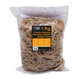 ingraf bolsa de 1kg de gomas elasticas 180mm alta calidad 70% caucho gran resistencia y elasticidad color marron